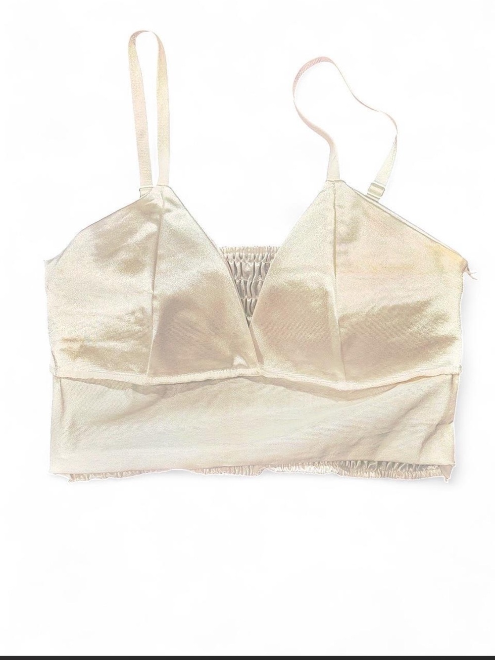 Women’s Satin Bralette Top in Ivory
